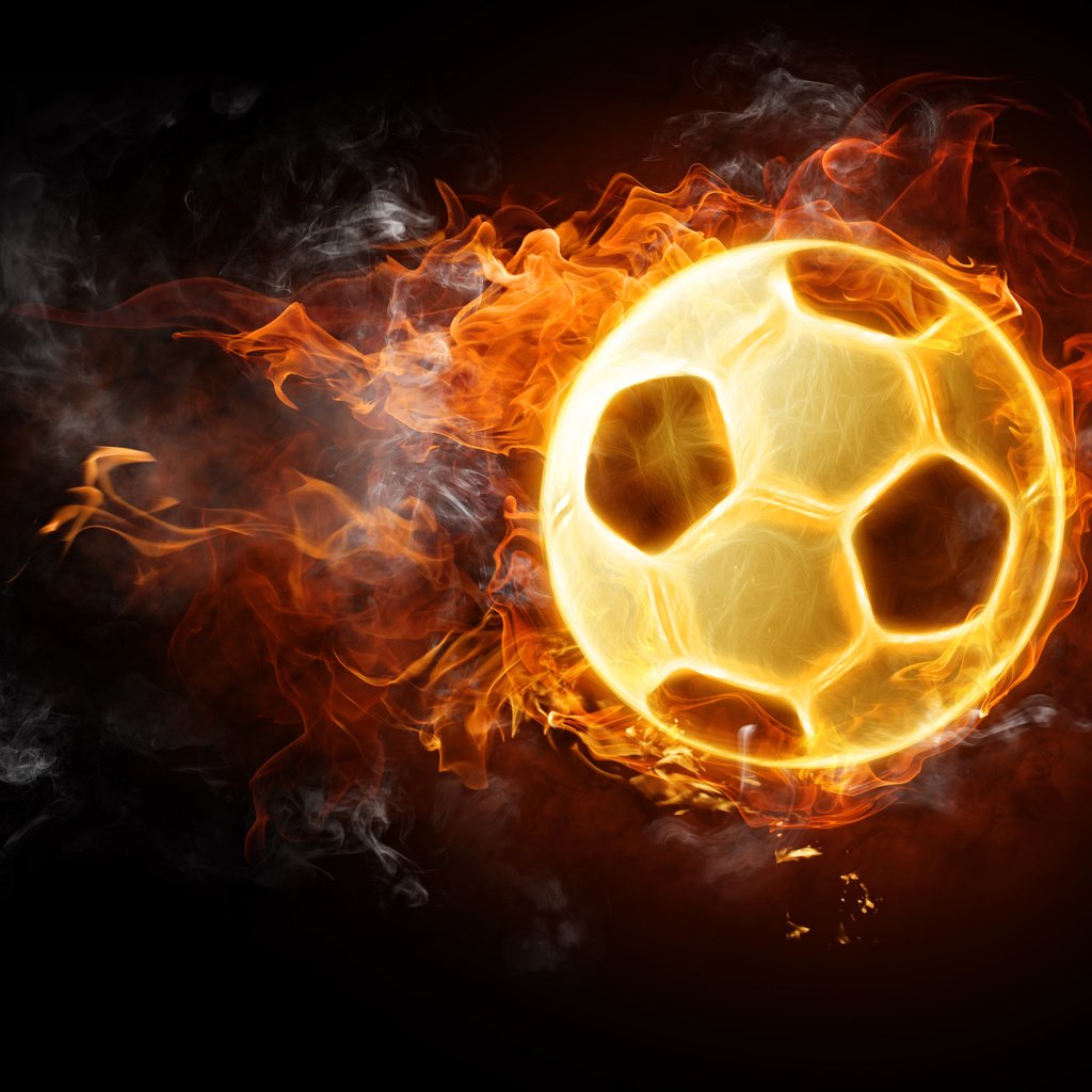 Обои футбол, огонь, черный фон, мяч, football, fire, black background, the ball разрешение 4288x2848 Загрузить