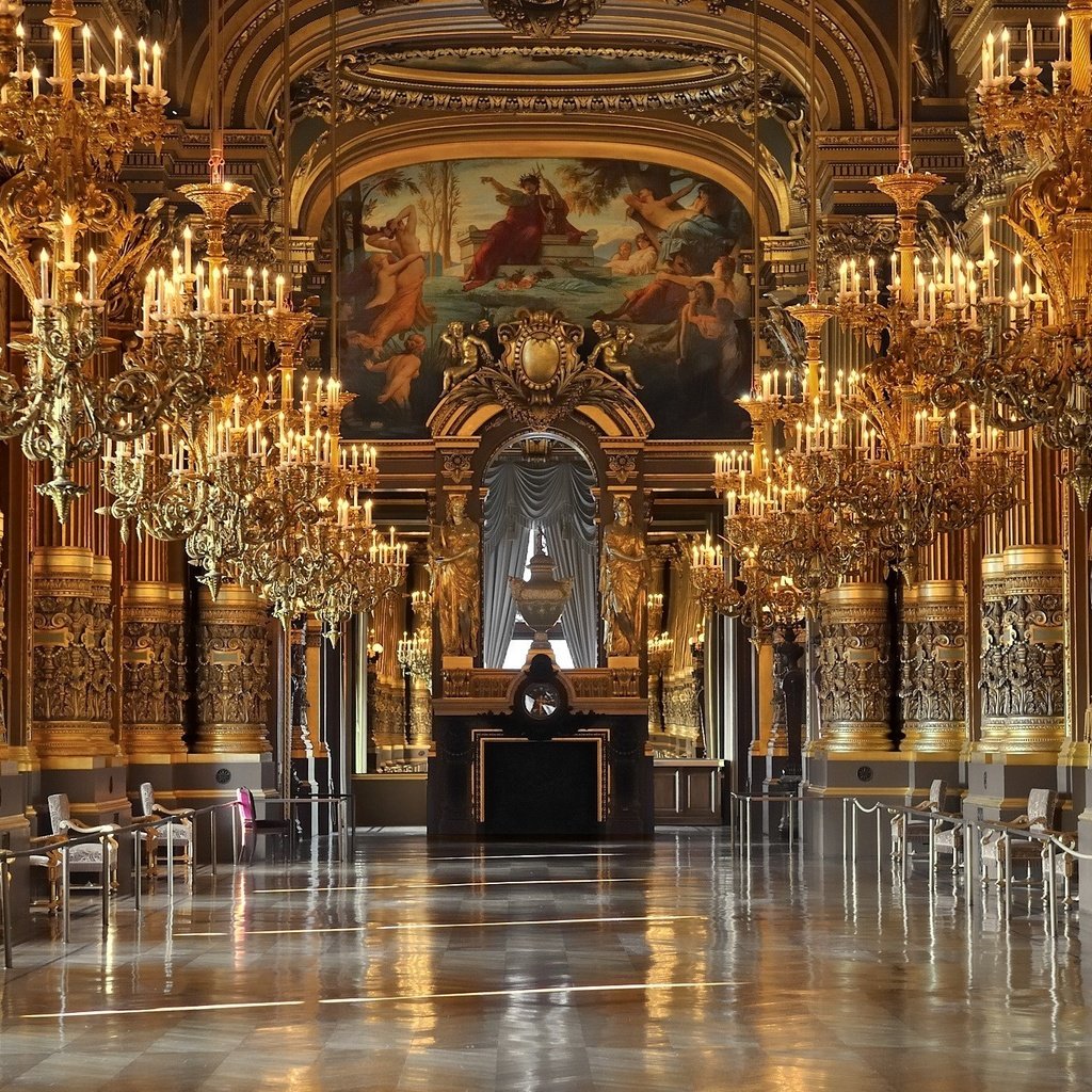 Обои париж, золото, дворец гарнье, опера гарнье, paris, gold, palais garnier, opera garnier разрешение 2048x1366 Загрузить