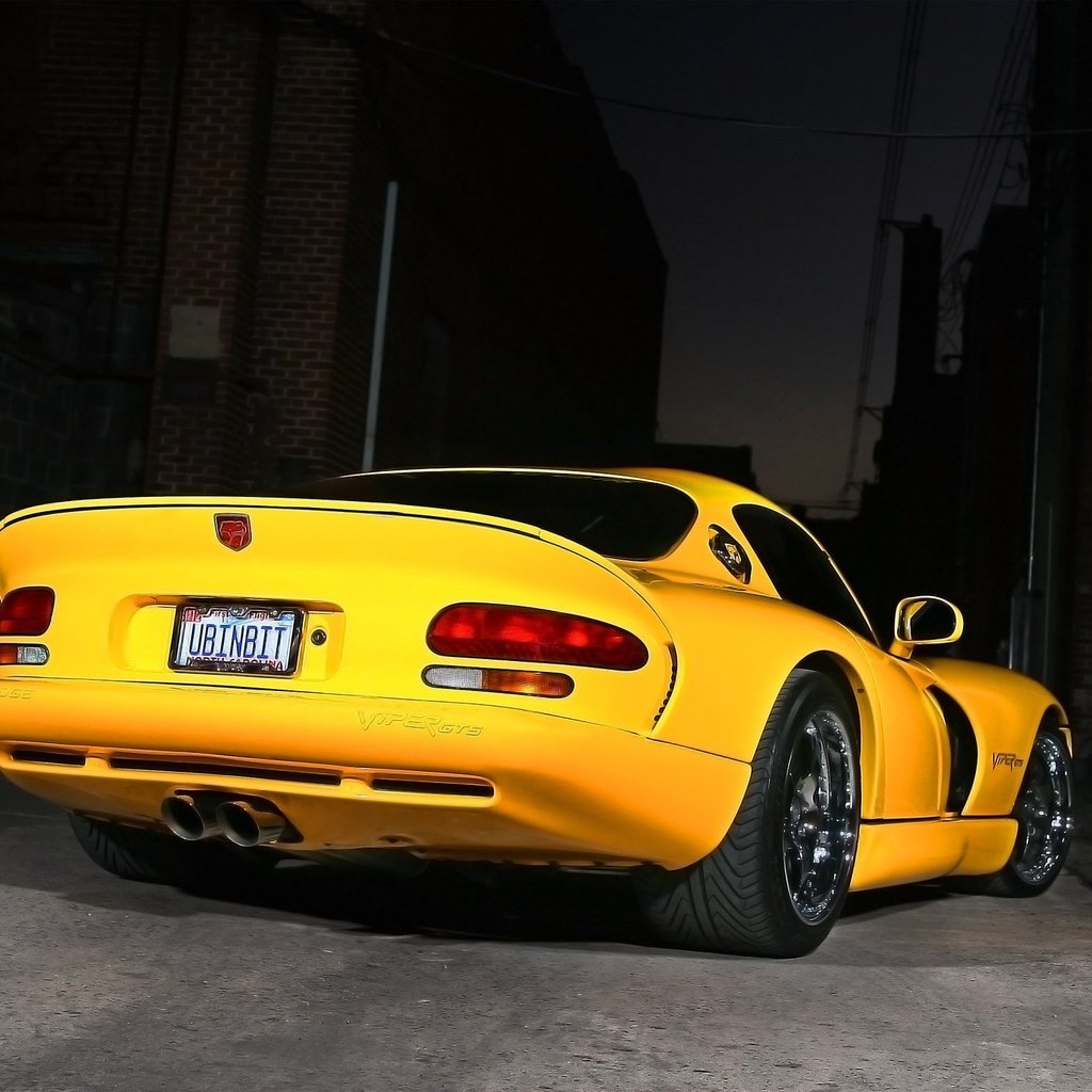 Обои ночь, желтый, viper gts, додж, night, yellow, dodge разрешение 2048x1536 Загрузить