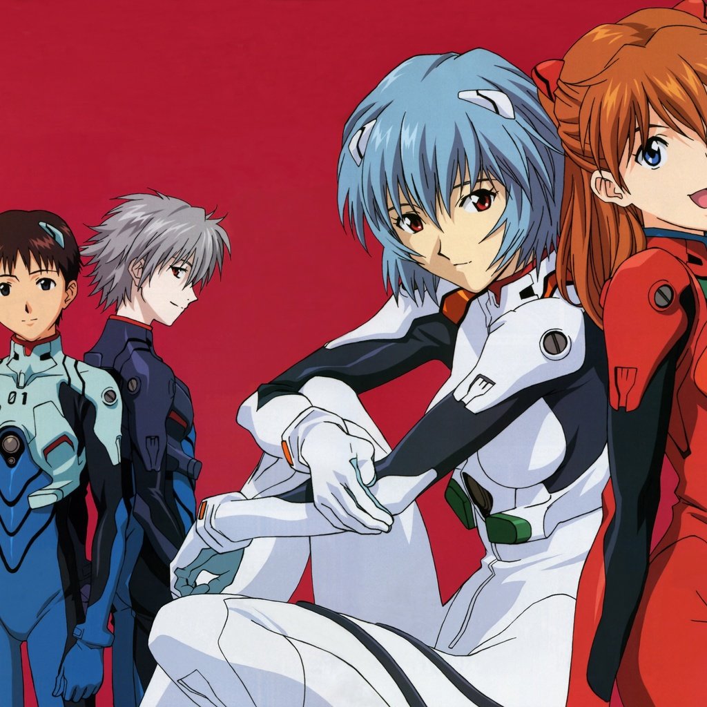 Обои neon genesis evangelion, ayanami rei, красные глаза, голубые волосы, bodysuit, ikari shinji, nagisa kaworu, soryu asuka langley, красные волосы, глаза голубые, red eyes, blue hair, nagisa below usability, red hair, blue eyes разрешение 3529x2515 Загрузить