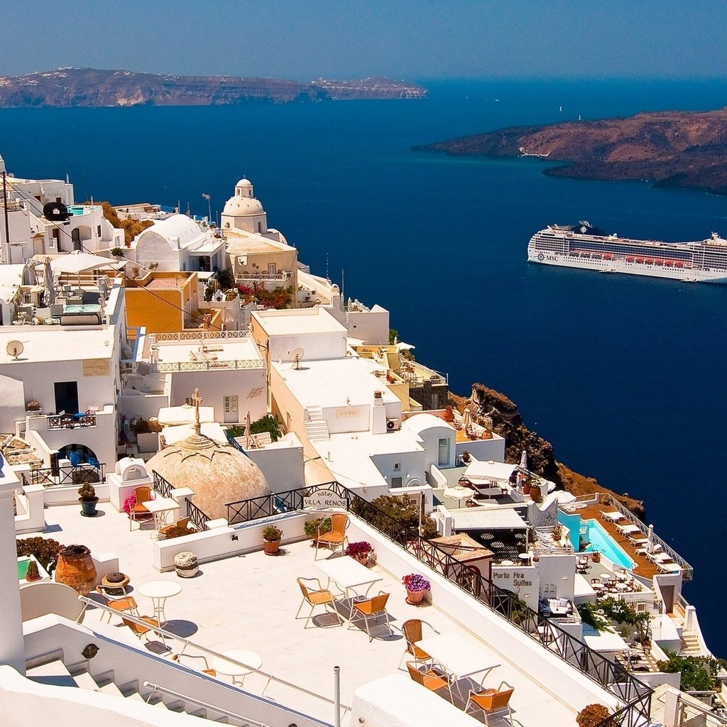 Обои греция, санторини, oia, ия, эгейское море, санторин, greece, santorini, ia, the aegean sea разрешение 1920x1200 Загрузить