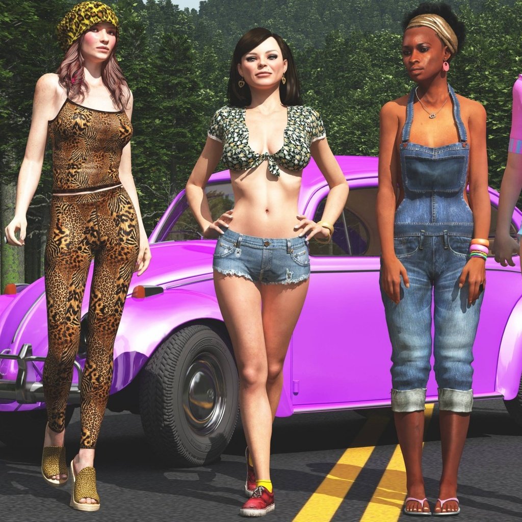 Обои девушки, модели, автомобиль, симс, люди (people), girls, model, car, sims, people (people) разрешение 1920x1080 Загрузить