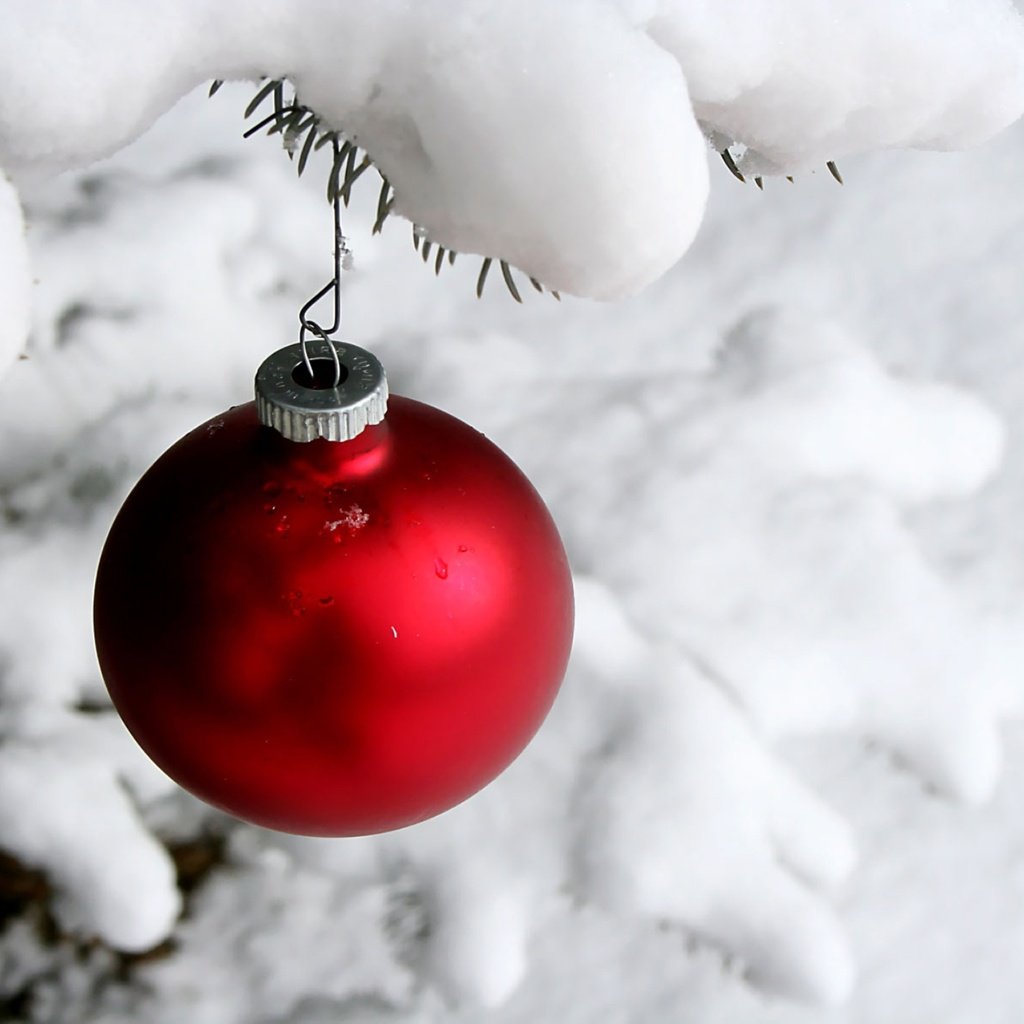 Обои снег, новый год, зима, шар, игрушки, snow, new year, winter, ball, toys разрешение 1936x1452 Загрузить