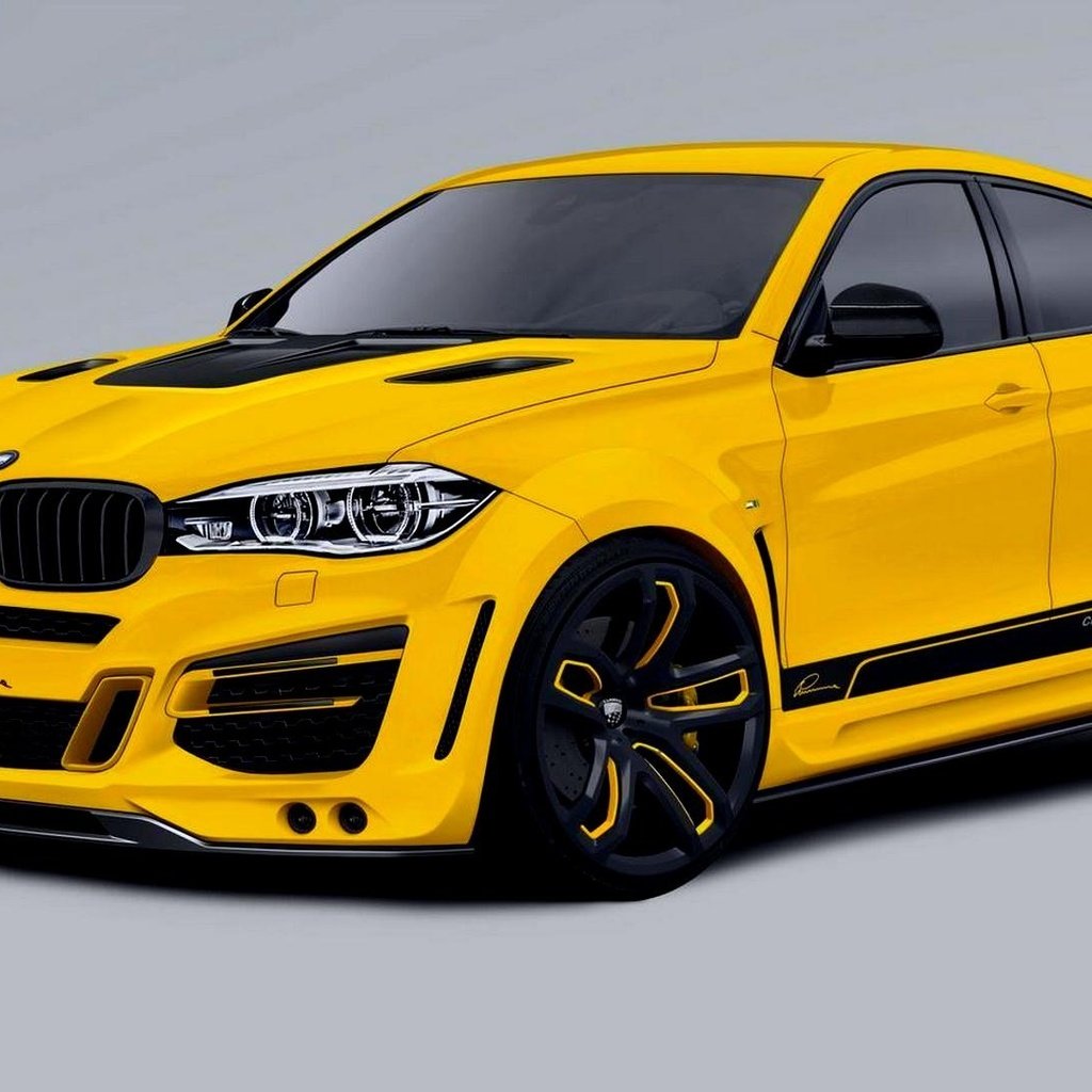 Обои желтый, кроссовер, бмв х6, yellow, crossover, bmw x6 разрешение 1920x1080 Загрузить