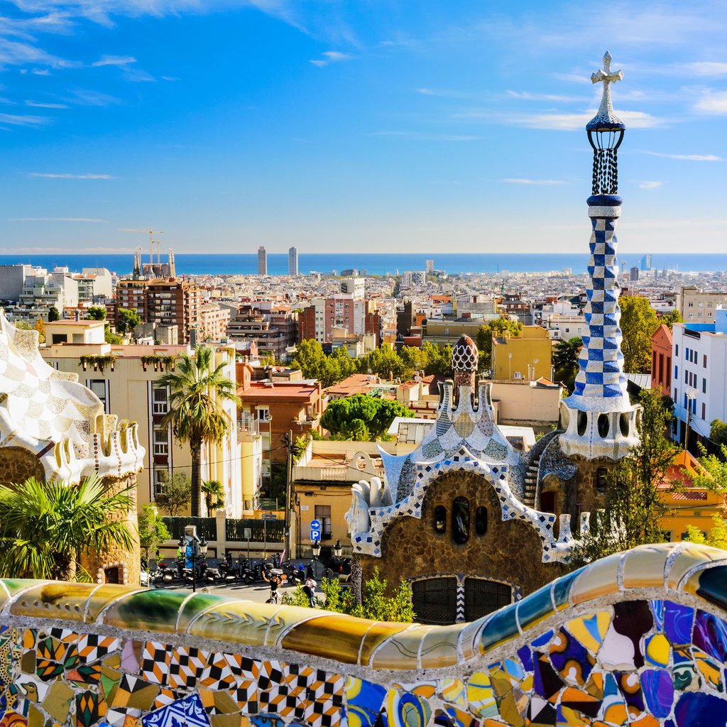 Обои город, испания, барселона, парк гуэль - гауди, the city, spain, barcelona, park güell - gaudí разрешение 2880x1800 Загрузить