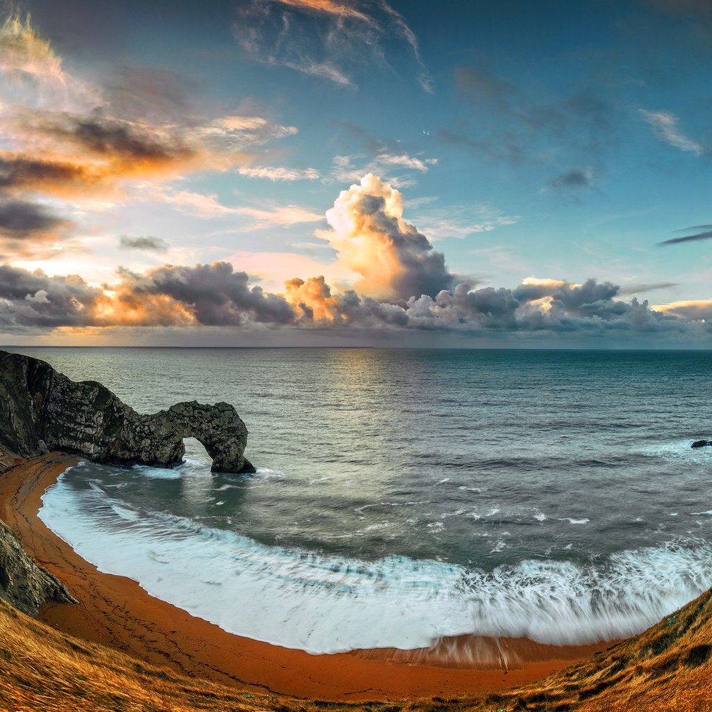 Обои скалы, пейзаж, побережье, океан, англия, арка, durdle door, the narratographer, дердл-дор, rocks, landscape, coast, the ocean, england, arch, deral-dor разрешение 3000x1533 Загрузить