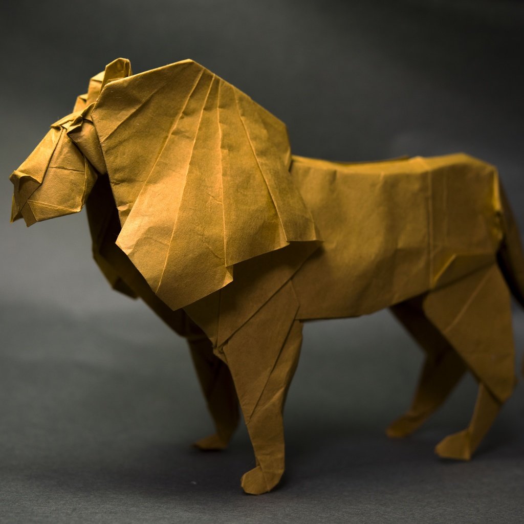 Обои бумага, оригами, лев, paper, origami, leo разрешение 7006x4676 Загрузить