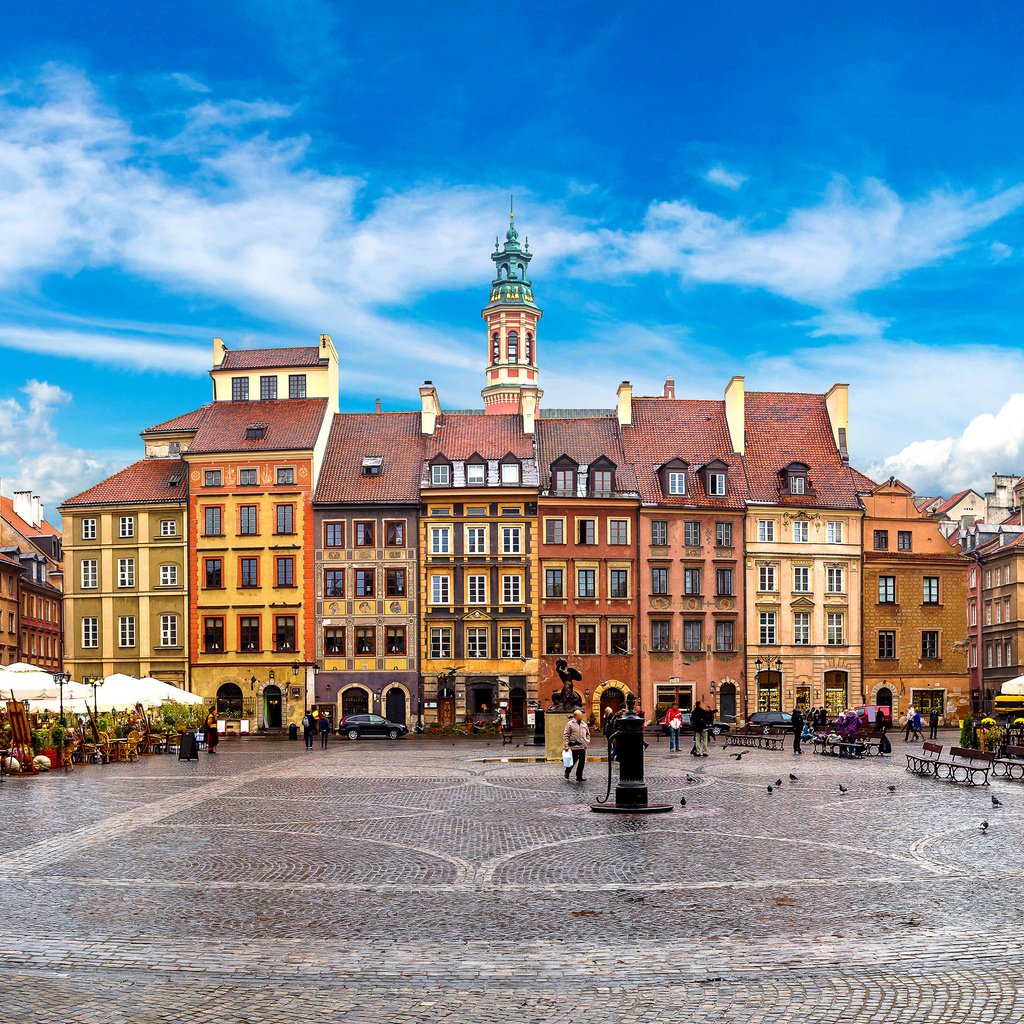 Обои кафе, город, улица, здания, площадь, польша, варшава, cafe, the city, street, building, area, poland, warsaw разрешение 3750x2270 Загрузить