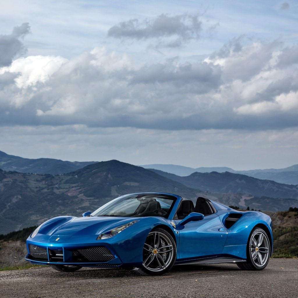 Обои облака, горы, феррари, кабриолет, clouds, mountains, ferrari, convertible разрешение 4096x2731 Загрузить