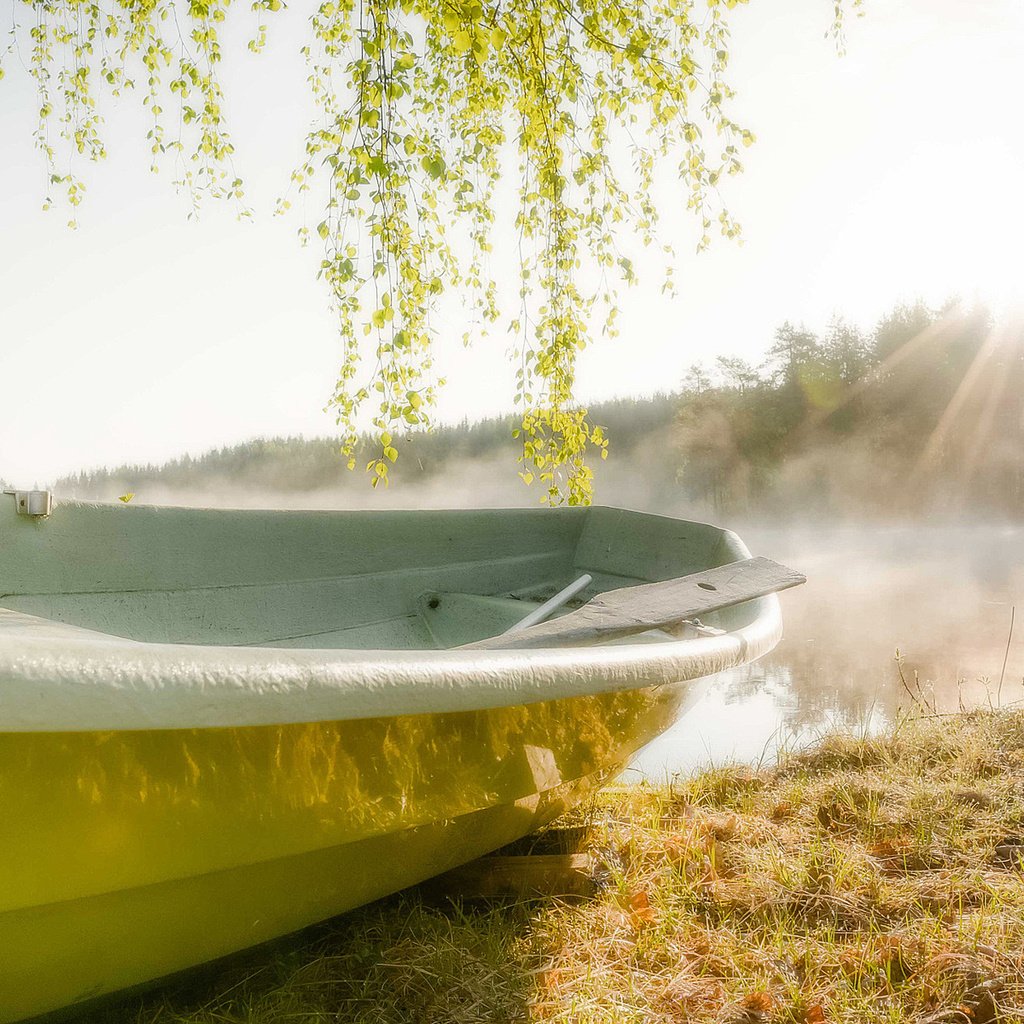 Обои река, солнце, лодка, river, the sun, boat разрешение 1920x1200 Загрузить