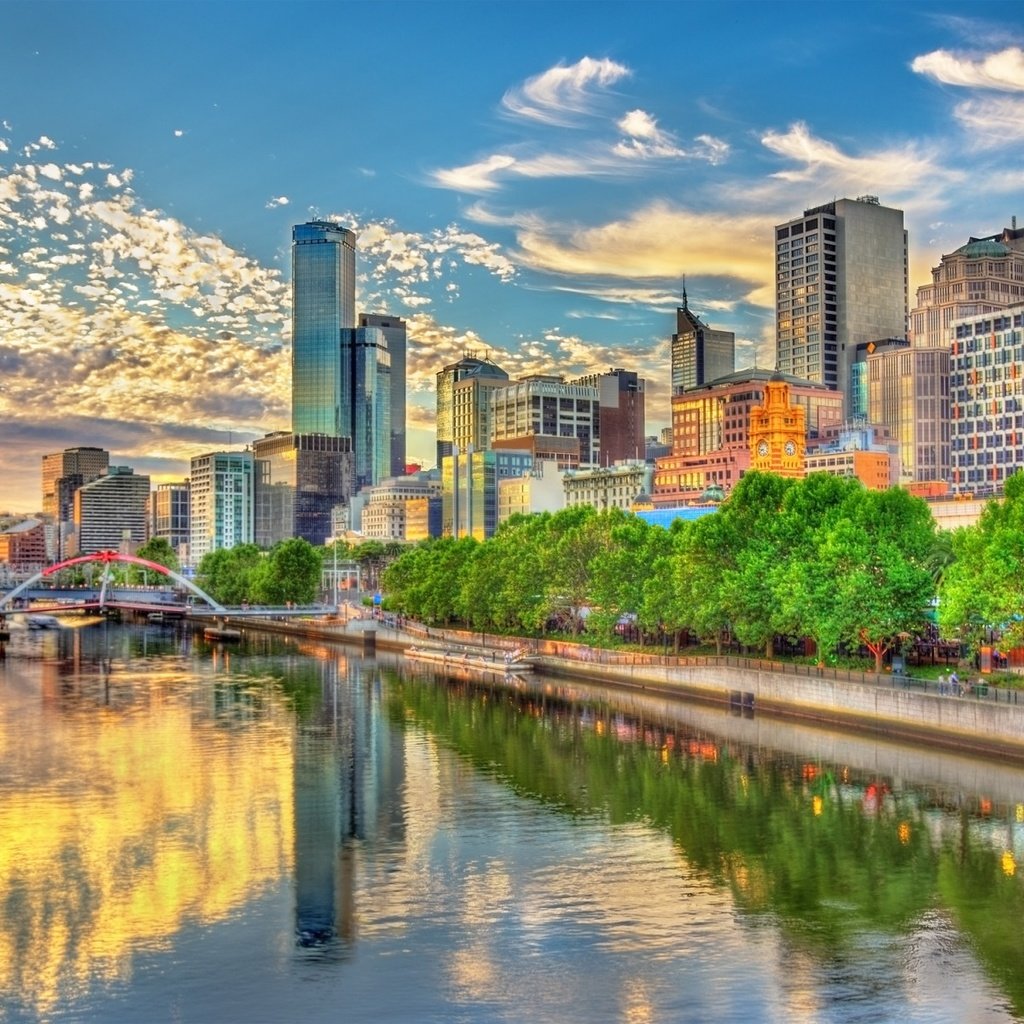 Обои отражение, город, австралия, мельбурн, reflection, the city, australia, melbourne разрешение 1920x1200 Загрузить
