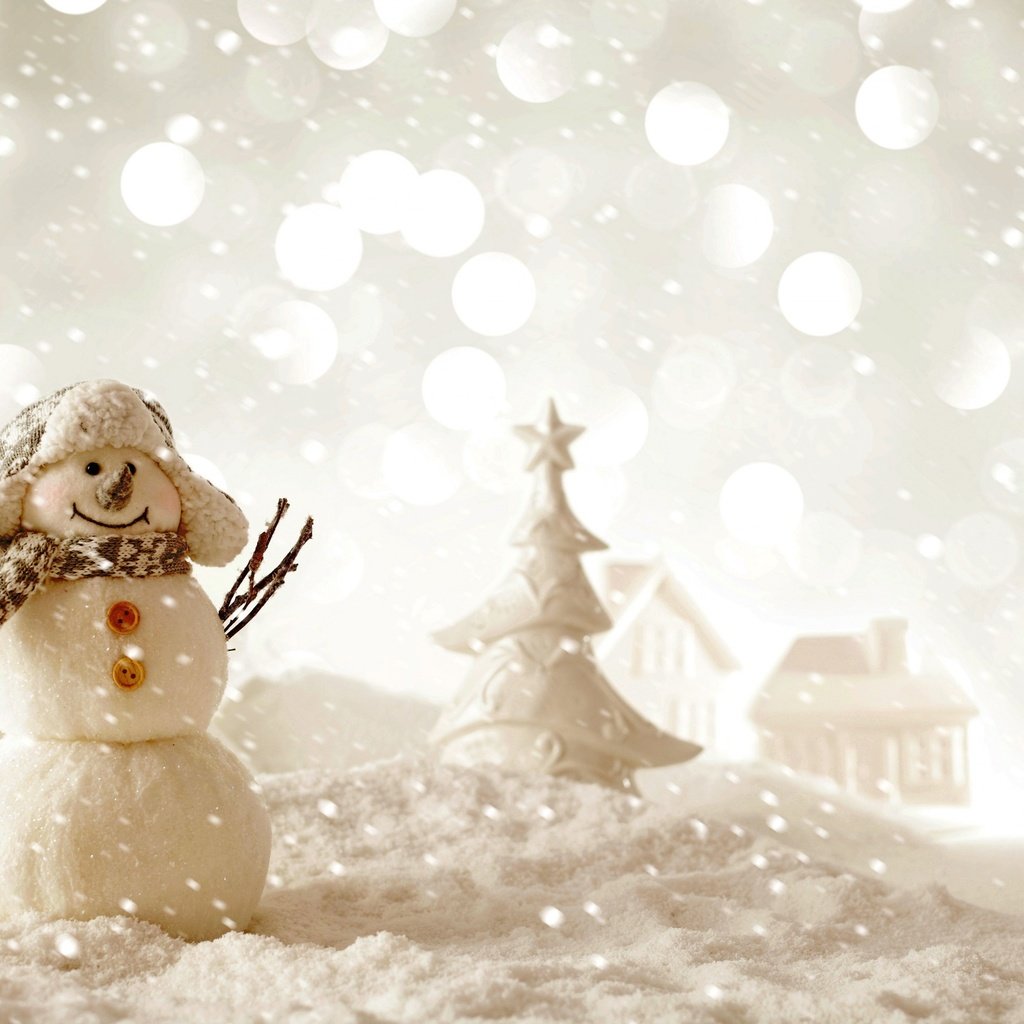 Обои снег, новый год, зима, снеговик, рождество, snow, new year, winter, snowman, christmas разрешение 2880x1800 Загрузить