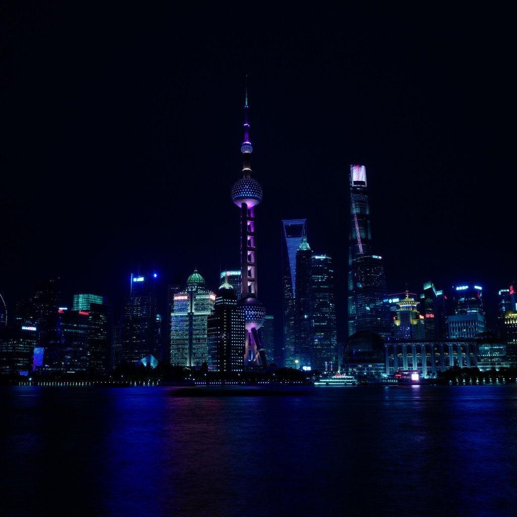 Обои ночь, огни, город, небоскребы, шанхай, китай, night, lights, the city, skyscrapers, shanghai, china разрешение 6000x4000 Загрузить