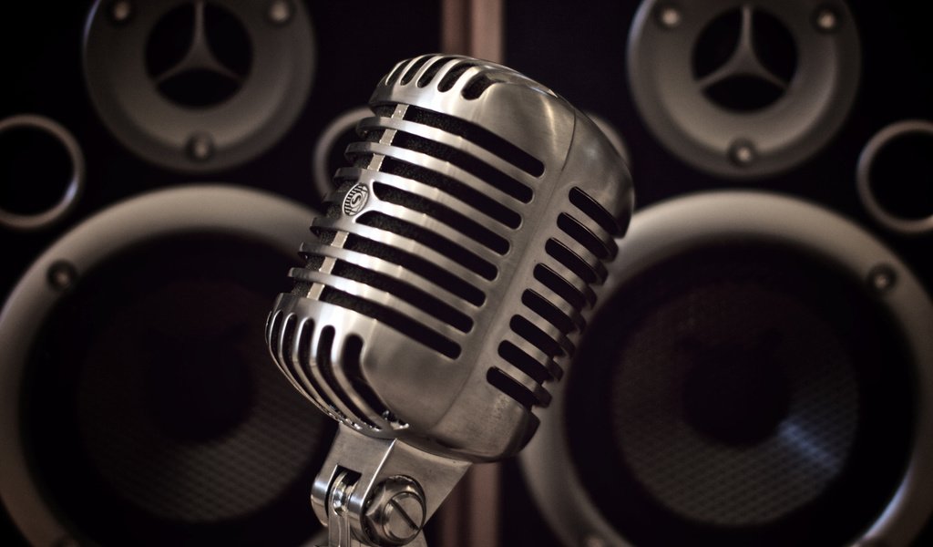 Обои микрофон, музыка, динамики, звук, акустика, microphone, music, dynamics, sound, acoustics разрешение 1920x1200 Загрузить