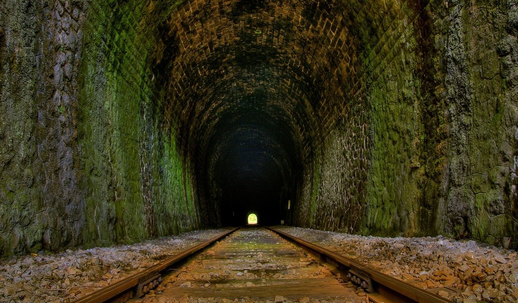 Обои дорога, рельсы, туннель, road, rails, the tunnel разрешение 2560x1600 Загрузить