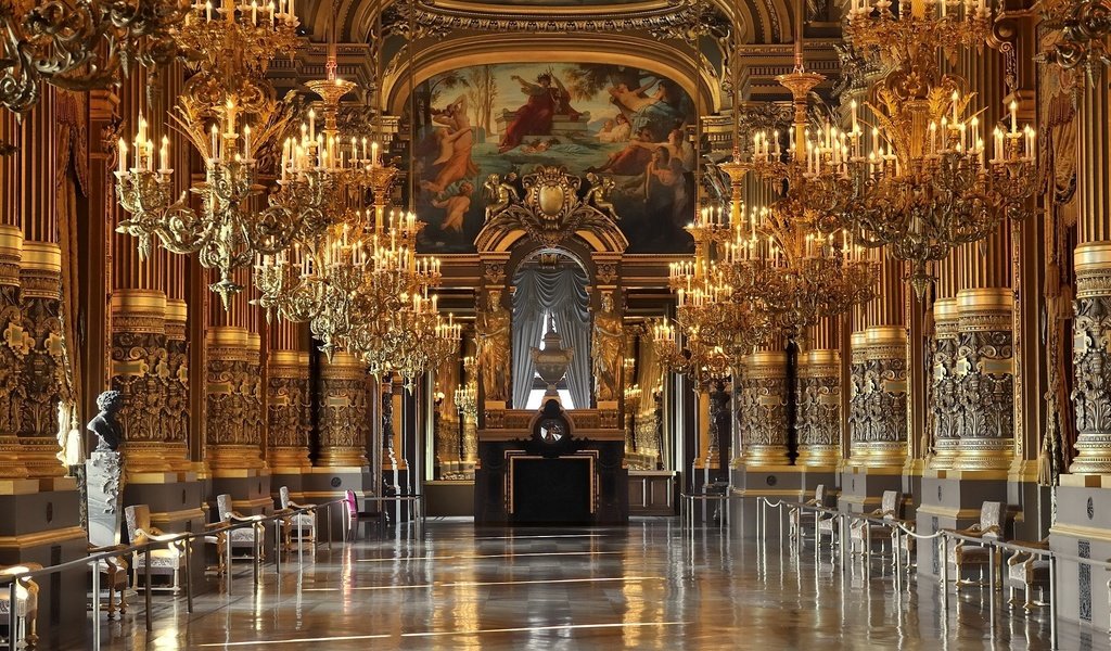 Обои париж, золото, дворец гарнье, опера гарнье, paris, gold, palais garnier, opera garnier разрешение 2048x1366 Загрузить