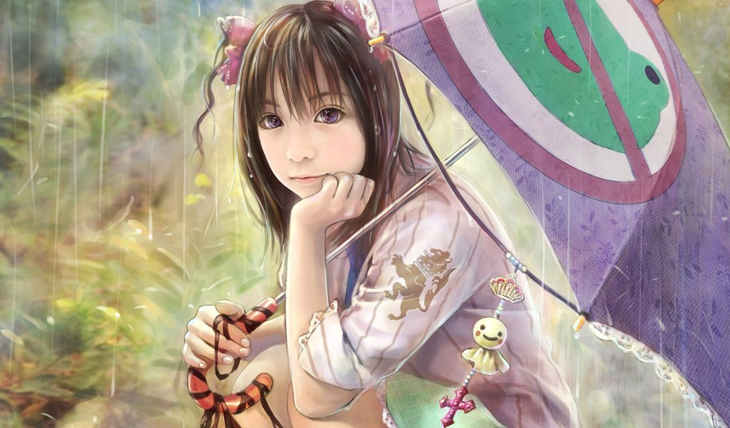 Обои девушка, дождь, зонтик, i-chen lin, girl, rain, umbrella разрешение 1920x1200 Загрузить