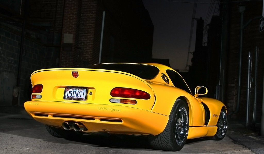 Обои ночь, желтый, viper gts, додж, night, yellow, dodge разрешение 2048x1536 Загрузить