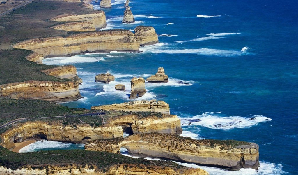 Обои скалы, море, побережье, австралия, rocks, sea, coast, australia разрешение 1920x1440 Загрузить