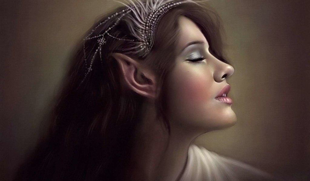 Обои арт, девушка, профиль, уши, эльф, эльфийка, art, girl, profile, ears, elf разрешение 1920x1200 Загрузить