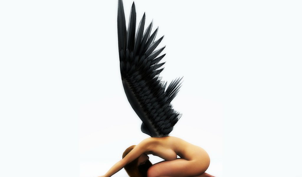 Обои крылья, графика, рендеринг, ангел, падший, чёрные, 3д, wings, graphics, rendering, angel, fallen, black, 3d разрешение 1920x1080 Загрузить