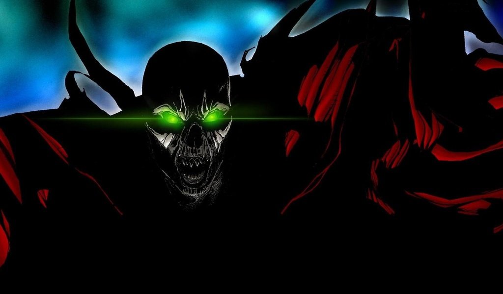 Обои демон с зелеными глазами, a demon with green eyes разрешение 2560x1440 Загрузить