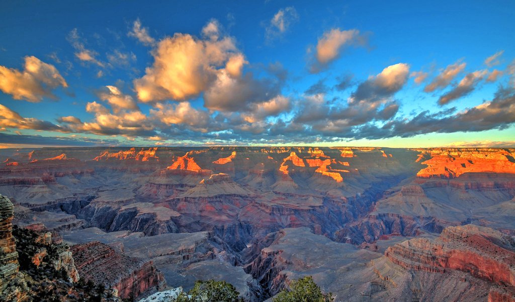 Обои горы, закат, пейзаж, сша, аризона, grand canyon national park, mountains, sunset, landscape, usa, az разрешение 2048x1361 Загрузить