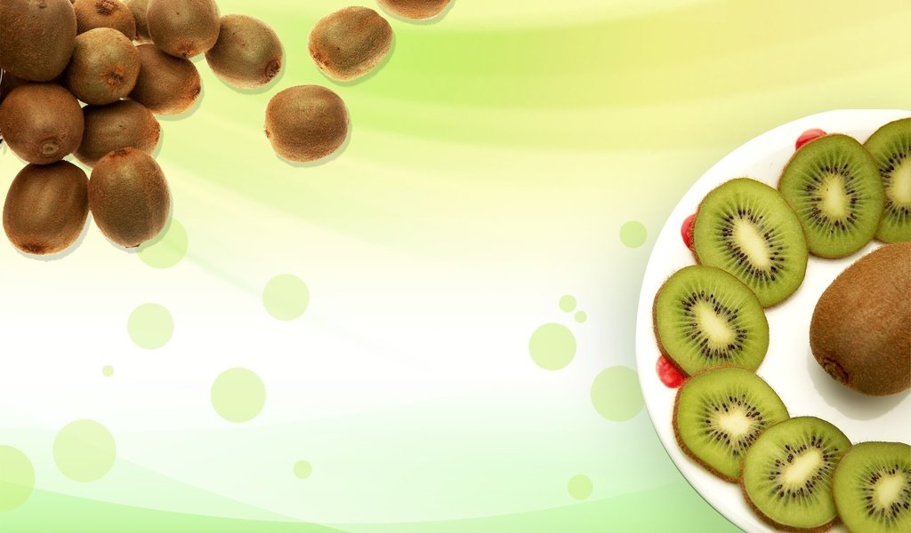 Обои фон, фрукты, киви, тарелка, зелёненький, background, fruit, kiwi, plate, green разрешение 1920x1200 Загрузить