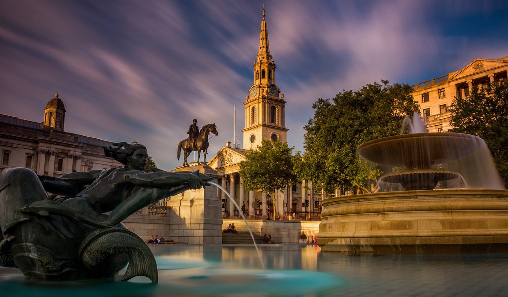 Обои лондон, фонтан, англия, статуя, трафальгарская площадь, london, fountain, england, statue, trafalgar square разрешение 1920x1200 Загрузить