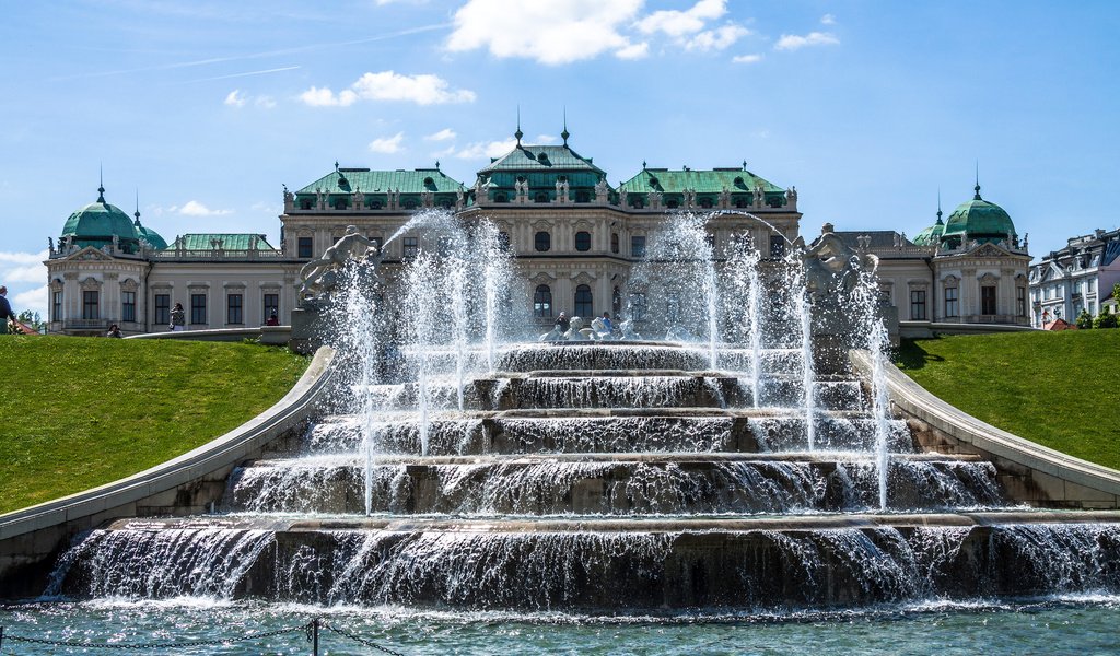 Обои парк, австрия, фонтан, дворец, вена, бельведер, park, austria, fountain, palace, vienna, belvedere разрешение 2048x1310 Загрузить