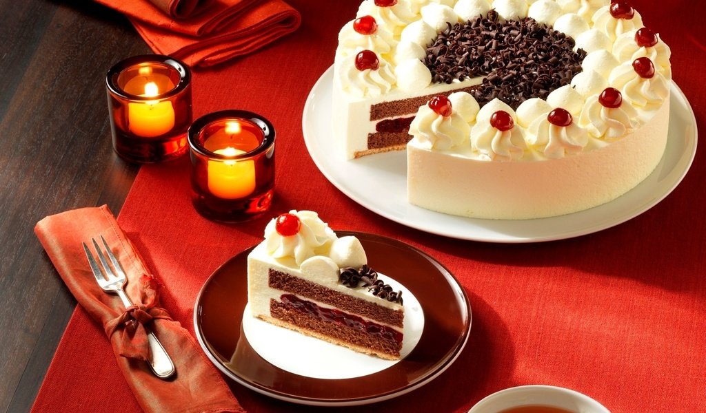 Обои шоколад, сладкое, торт, десерт, пирожное, свечки, крем, chocolate, sweet, cake, dessert, candle, cream разрешение 1920x1200 Загрузить