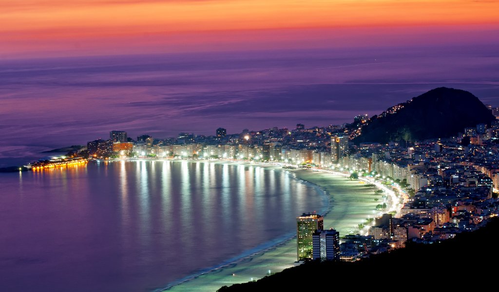 Обои пляж, город, бразилия, рио-де-жанейро, пляж копакабана, beach, the city, brazil, rio de janeiro, copacabana beach разрешение 3840x2400 Загрузить