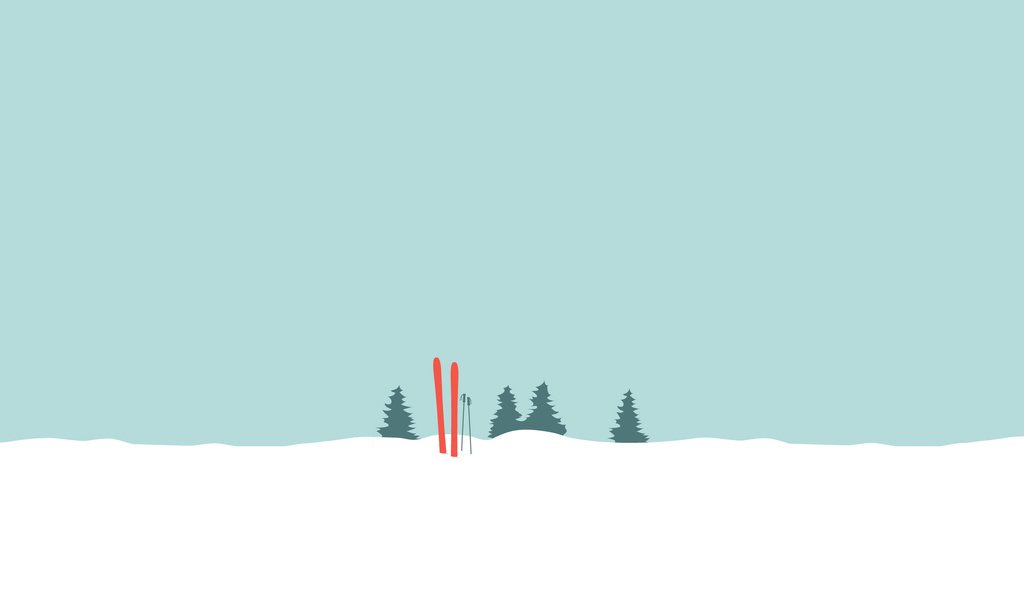 Обои снег, вектор, графика, минимализм, лыжи, snow, vector, graphics, minimalism, ski разрешение 2560x1600 Загрузить