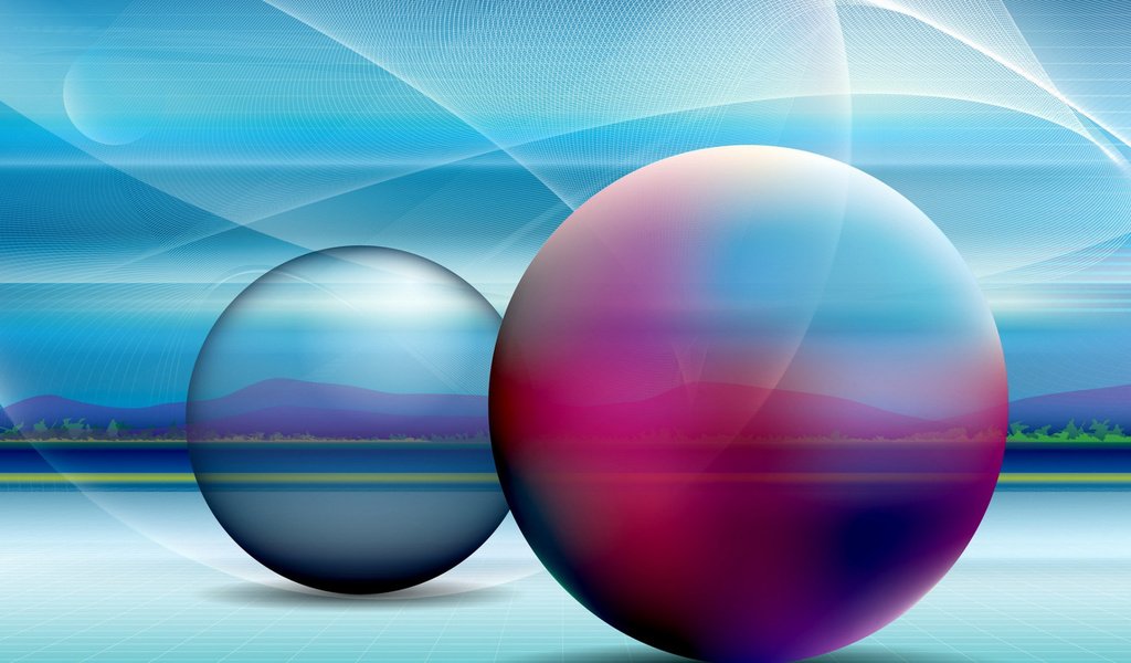 Обои фон, цвет, форма, сфера, даль, шар, background, color, form, sphere, dal, ball разрешение 1920x1080 Загрузить
