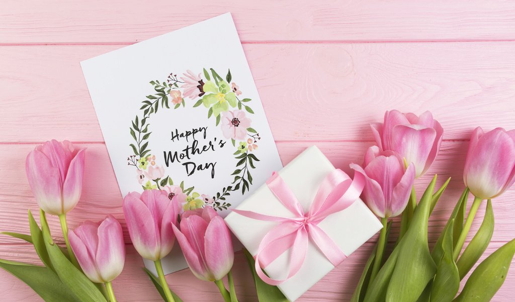 Обои цветы, тюльпаны, розовые, подарок, день матери, flowers, tulips, pink, gift, mother's day разрешение 5514x3676 Загрузить