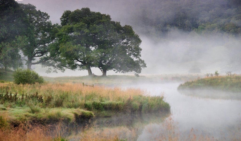 Обои река, туман, river, fog разрешение 2048x1363 Загрузить