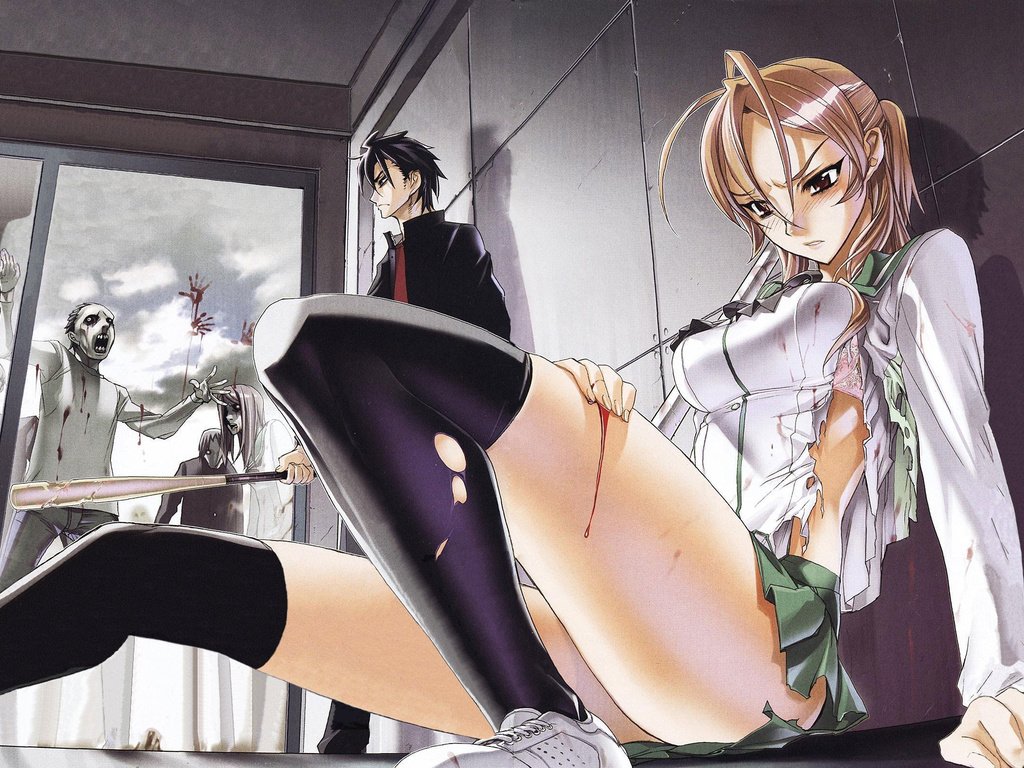 Обои highschool of the dead, zombo, napadenie, ranena разрешение 2243x1600 Загрузить