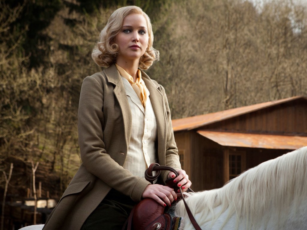 Обои лошадь, фильм, актриса, дженнифер лоуренс, serena, серена, horse, the film, actress, jennifer lawrence разрешение 4836x3224 Загрузить