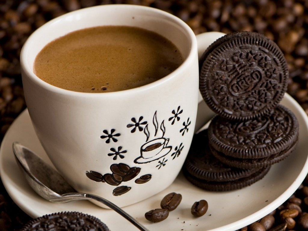 Обои зерна, кофе, чашка, кофейные, печенье, шоколадное, anna verdina, grain, coffee, cup, cookies, chocolate разрешение 1920x1280 Загрузить
