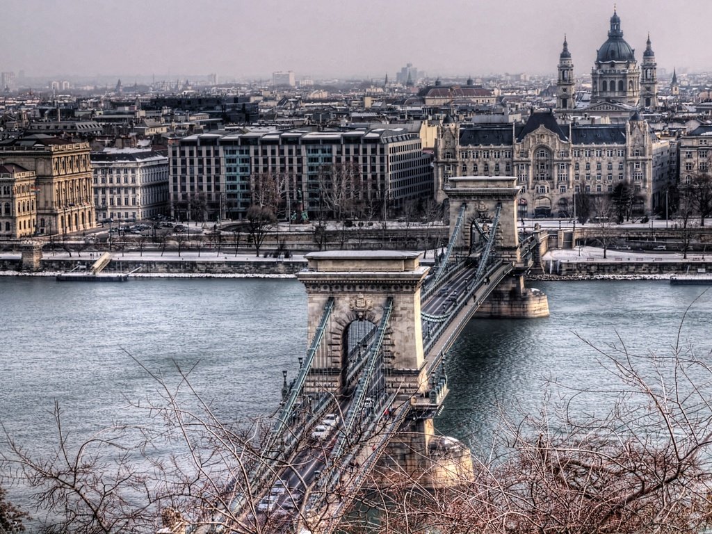 Обои мост, венгрия, будапешт, чейн-бридж, bridge, hungary, budapest, the chain bridge разрешение 2560x1600 Загрузить