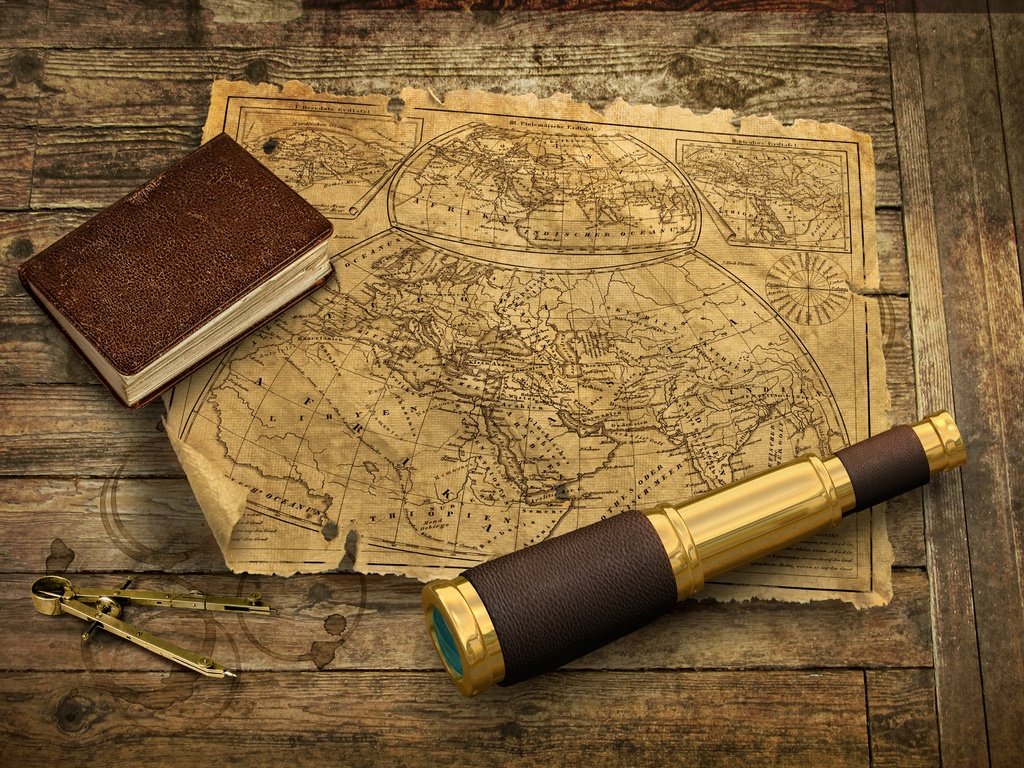 Обои море, винтаж, карта, подзорная труба, блокнот, sea, vintage, map, spyglass, notepad разрешение 4104x2932 Загрузить