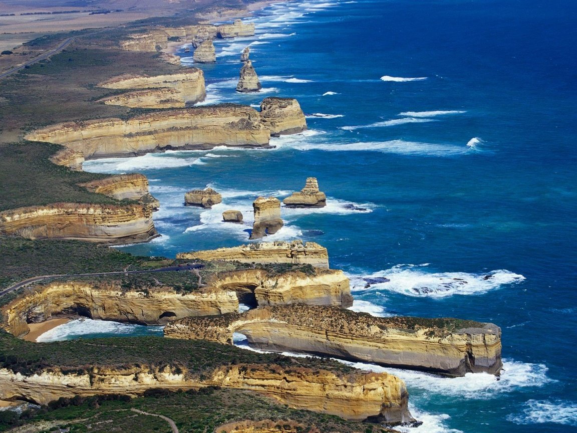 Обои скалы, море, побережье, австралия, rocks, sea, coast, australia разрешение 1920x1440 Загрузить