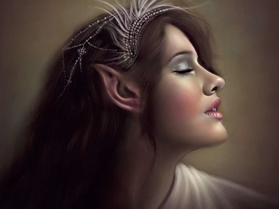 Обои арт, девушка, профиль, уши, эльф, эльфийка, art, girl, profile, ears, elf разрешение 1920x1200 Загрузить