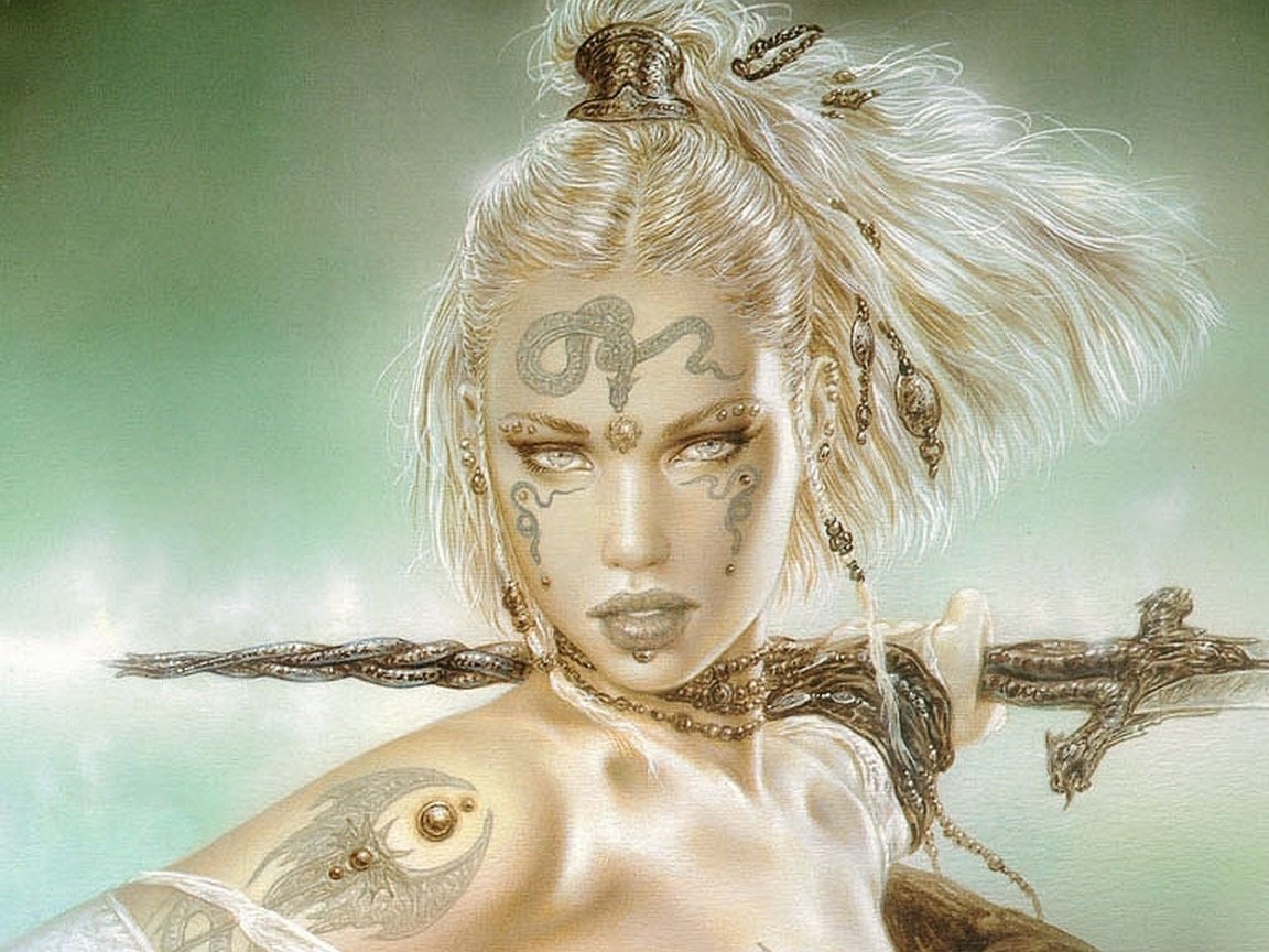 Обои девушка, воительница, меч, войн, амазонка, луис ройо, girl, warrior, sword, wars, amazon, luis royo разрешение 1920x1080 Загрузить