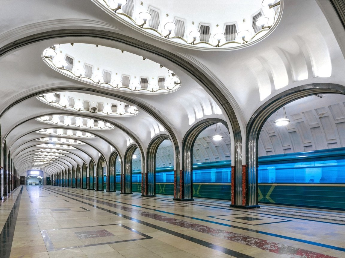 Обои москва, метро, маяковская, железнодорожная станция, moscow, metro, mayakovskaya разрешение 1920x1080 Загрузить