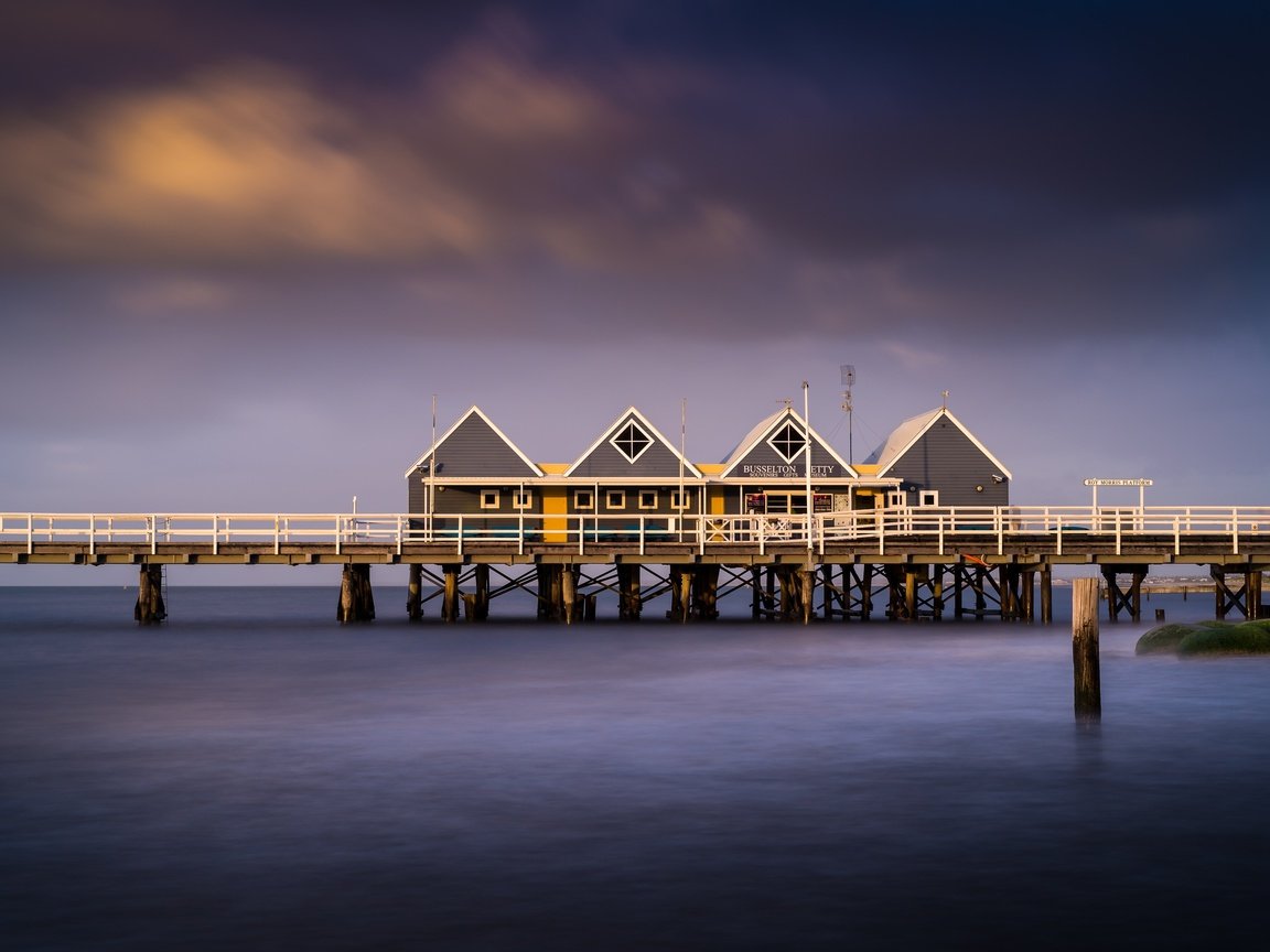 Обои море, причал, австралия, пристань, western australia, busselton jetty, sea, pier, australia, marina разрешение 3840x2160 Загрузить