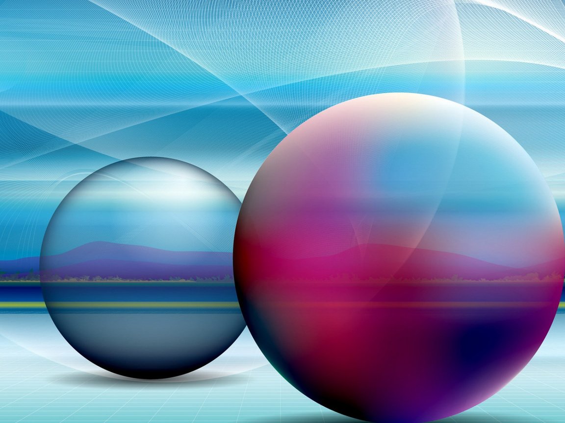 Обои фон, цвет, форма, сфера, даль, шар, background, color, form, sphere, dal, ball разрешение 1920x1080 Загрузить