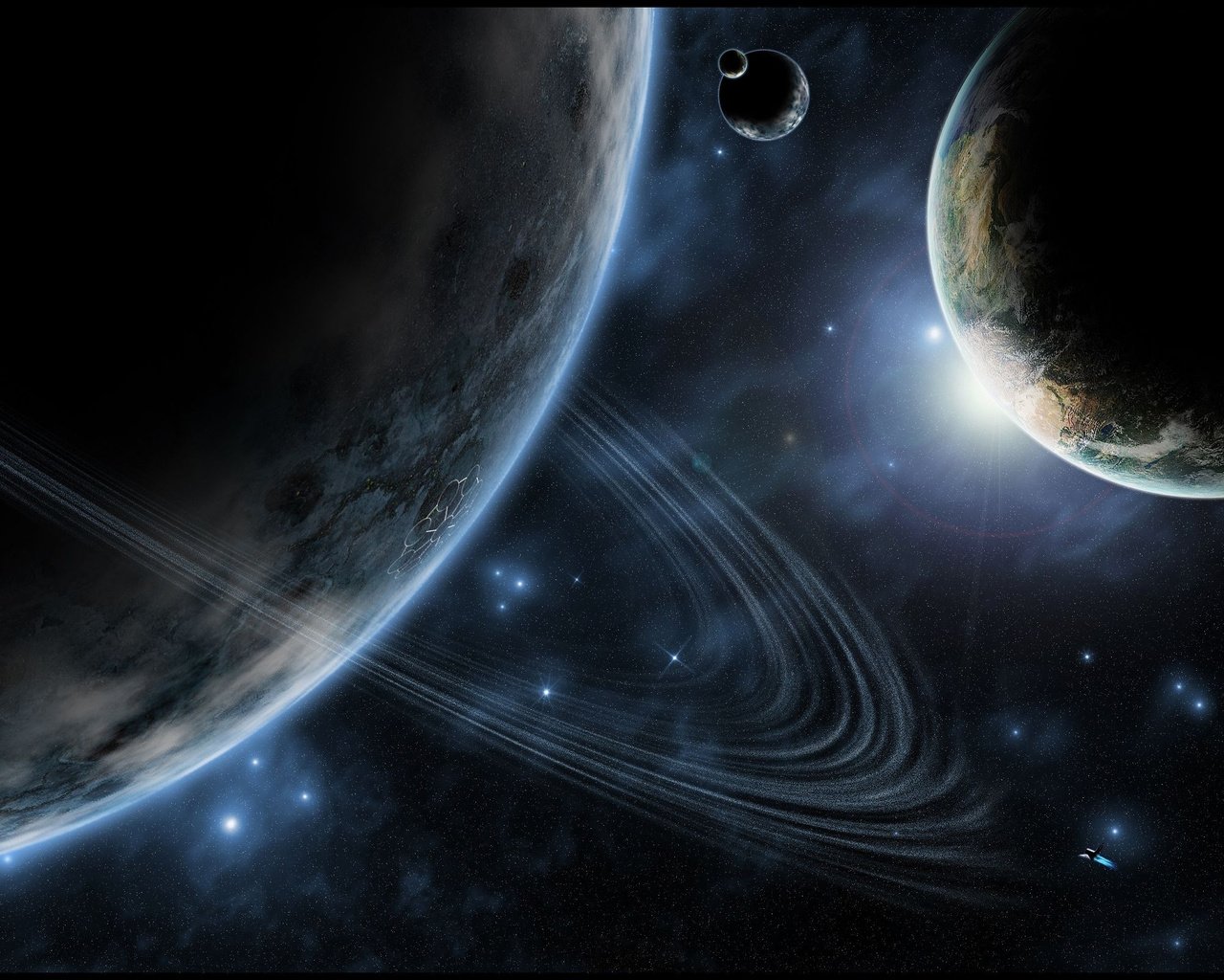 Обои звезды, планеты, кольцо, stars, planet, ring разрешение 2560x1600 Загрузить