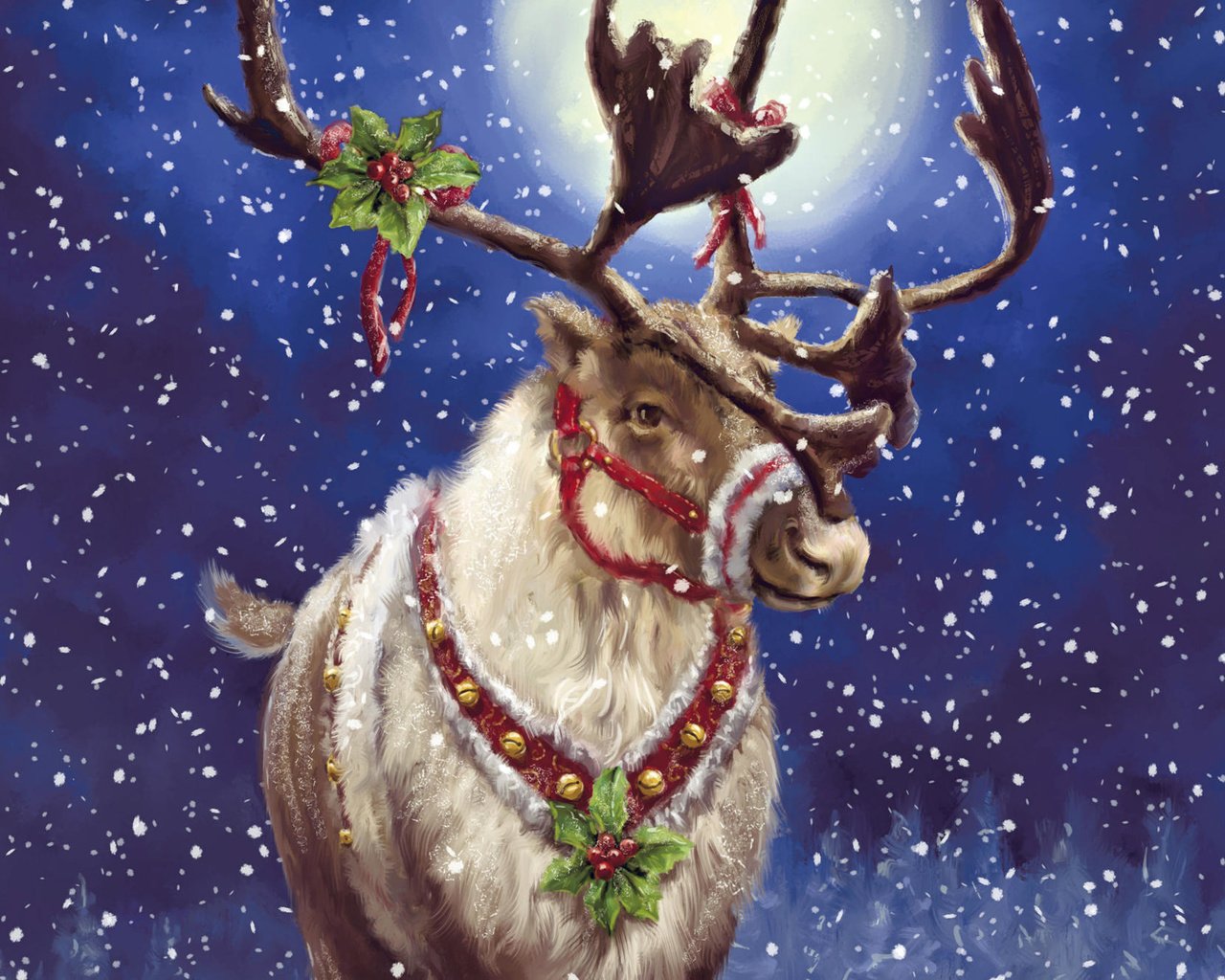 Обои рисунок, снег, новый год, олень, рождество, новогодние украшения, figure, snow, new year, deer, christmas, christmas decorations разрешение 2000x1333 Загрузить