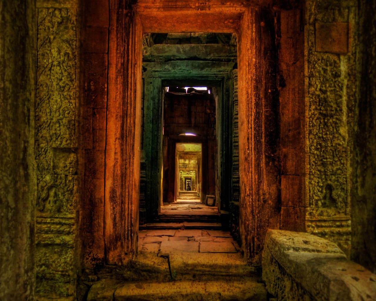 Обои фон, камень, коридор, background, stone, corridor разрешение 2560x1600 Загрузить